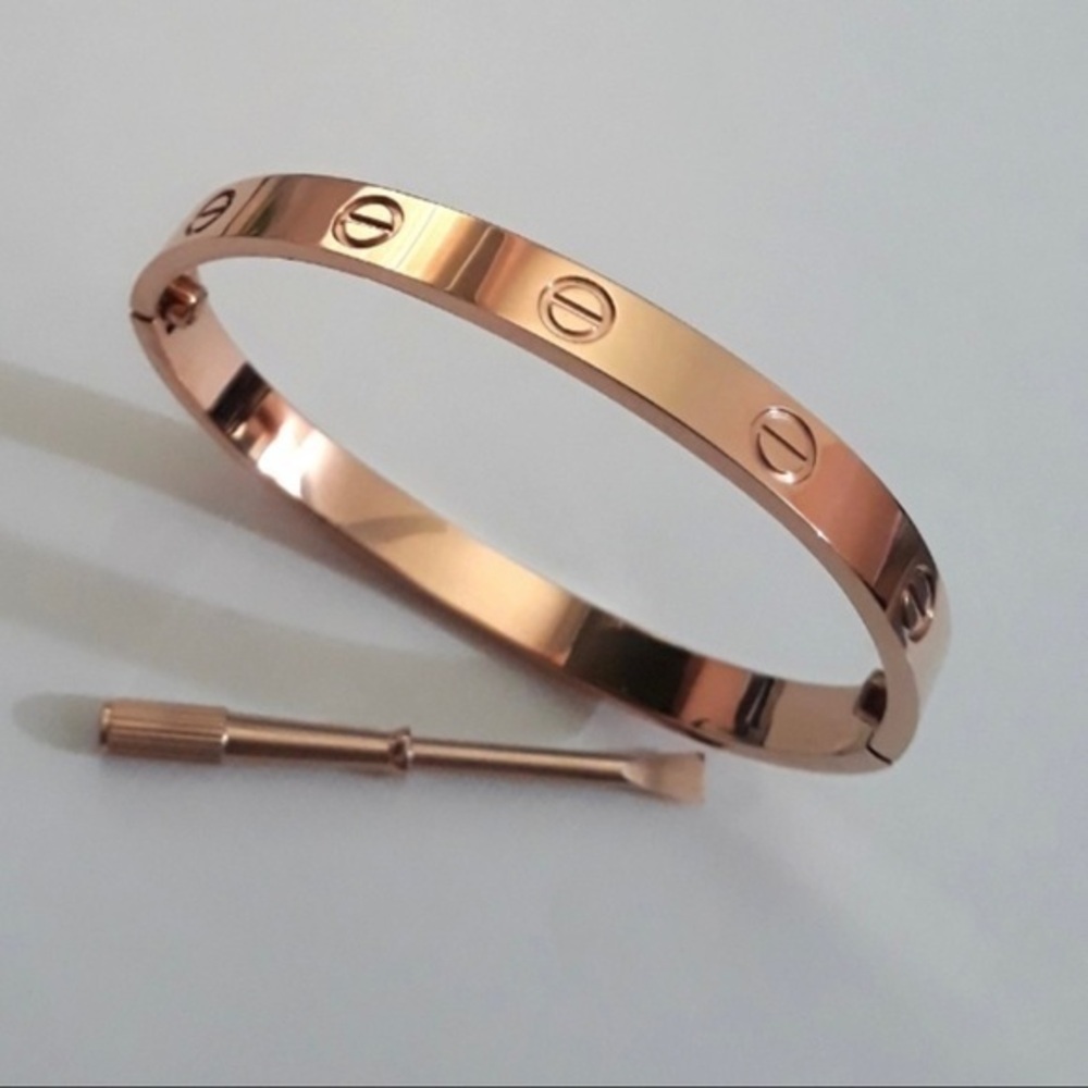 Rose Gold Generic Screw Bangle Bracelet and Screw Driver